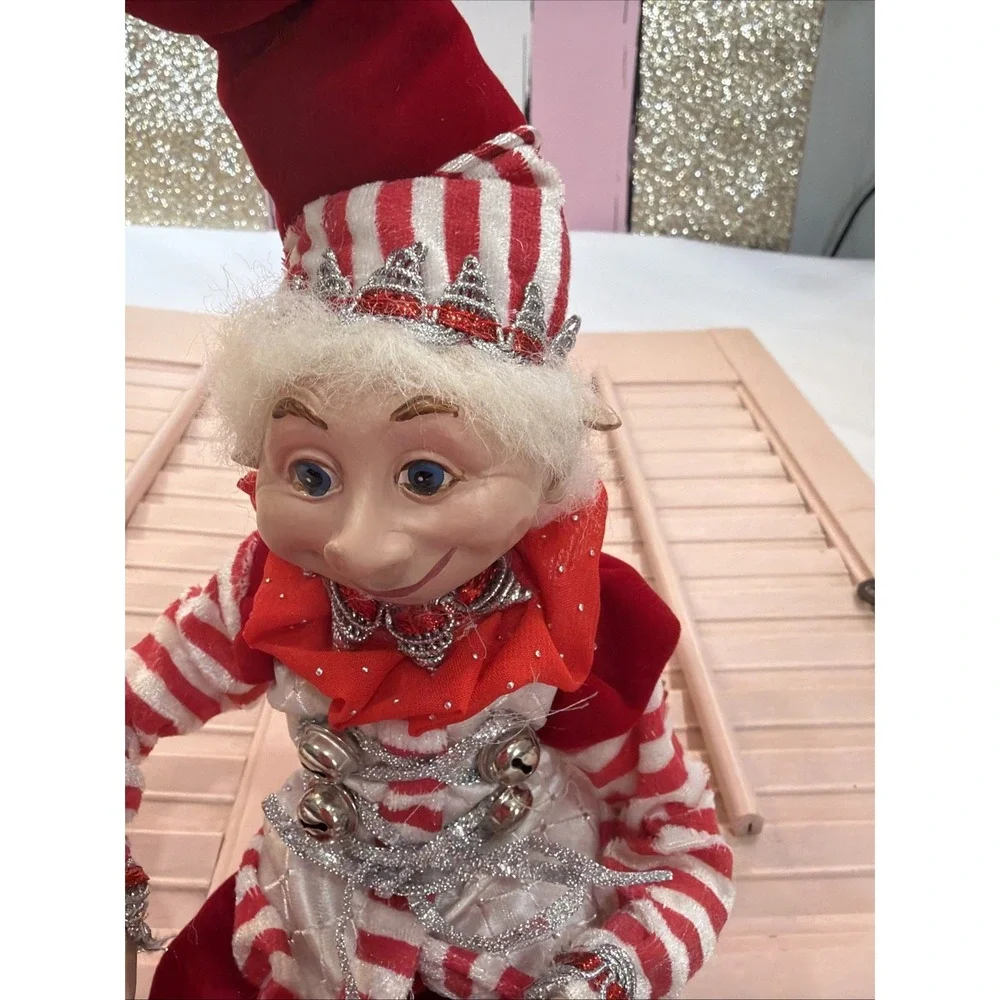 Cynthia Rowley Posable Christmas Elf‎ Doll Figure Boy Present Shelf Sitter READ